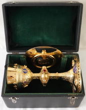 Solid silver gilt antique French Gothic Chalice.